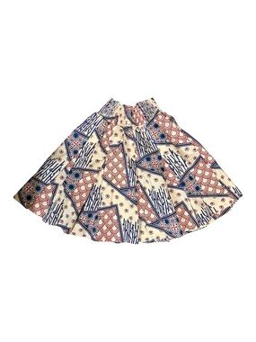 BURU Indigo Circles Smocked Waist Mini Skirt